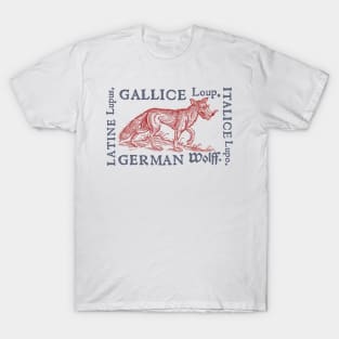 Medieval Wolf with Translations from year 1560 T-Shirt